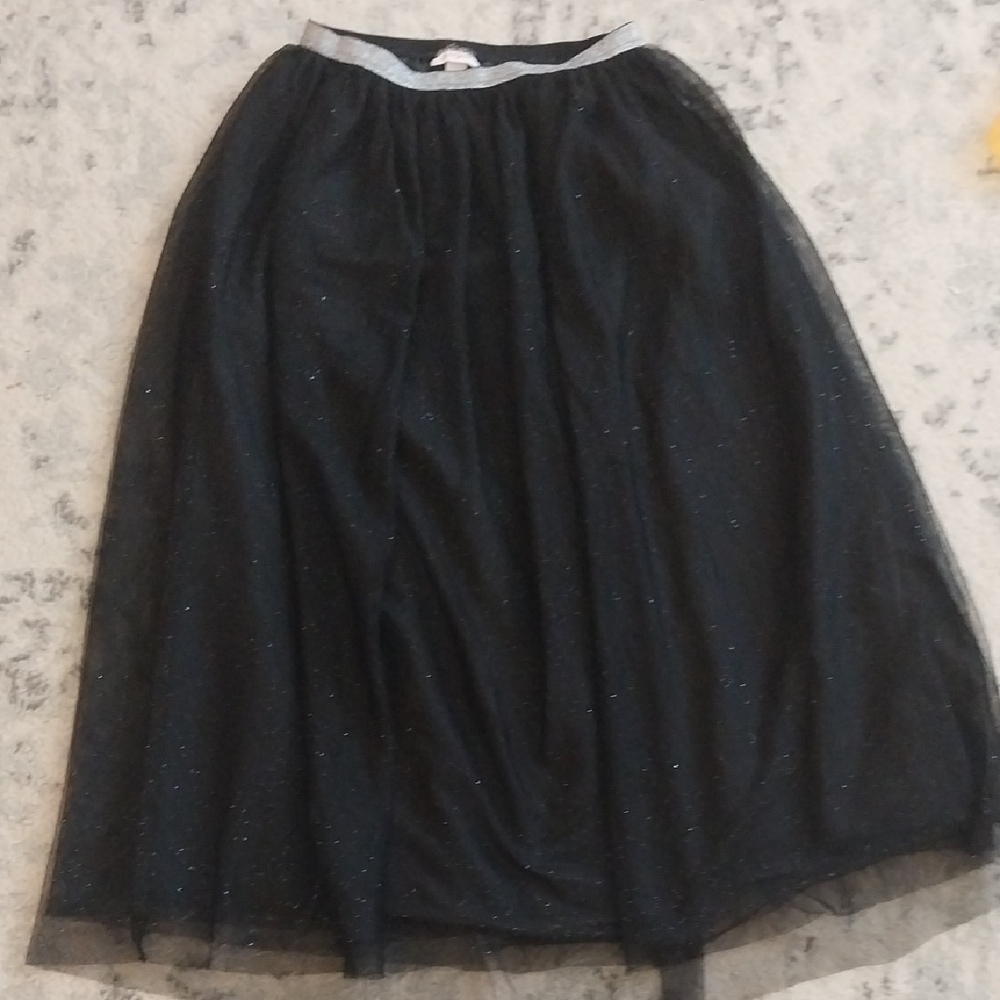 Cat & Jack Silver Black Maxi A-Line Skirt